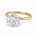 2 Carat H VS2 Round Brilliant Diamond Yellow and White Gold Ring