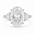 GIA Certified 3.38 Carat F VS2 Oval Brilliant Diamond White Gold Ring