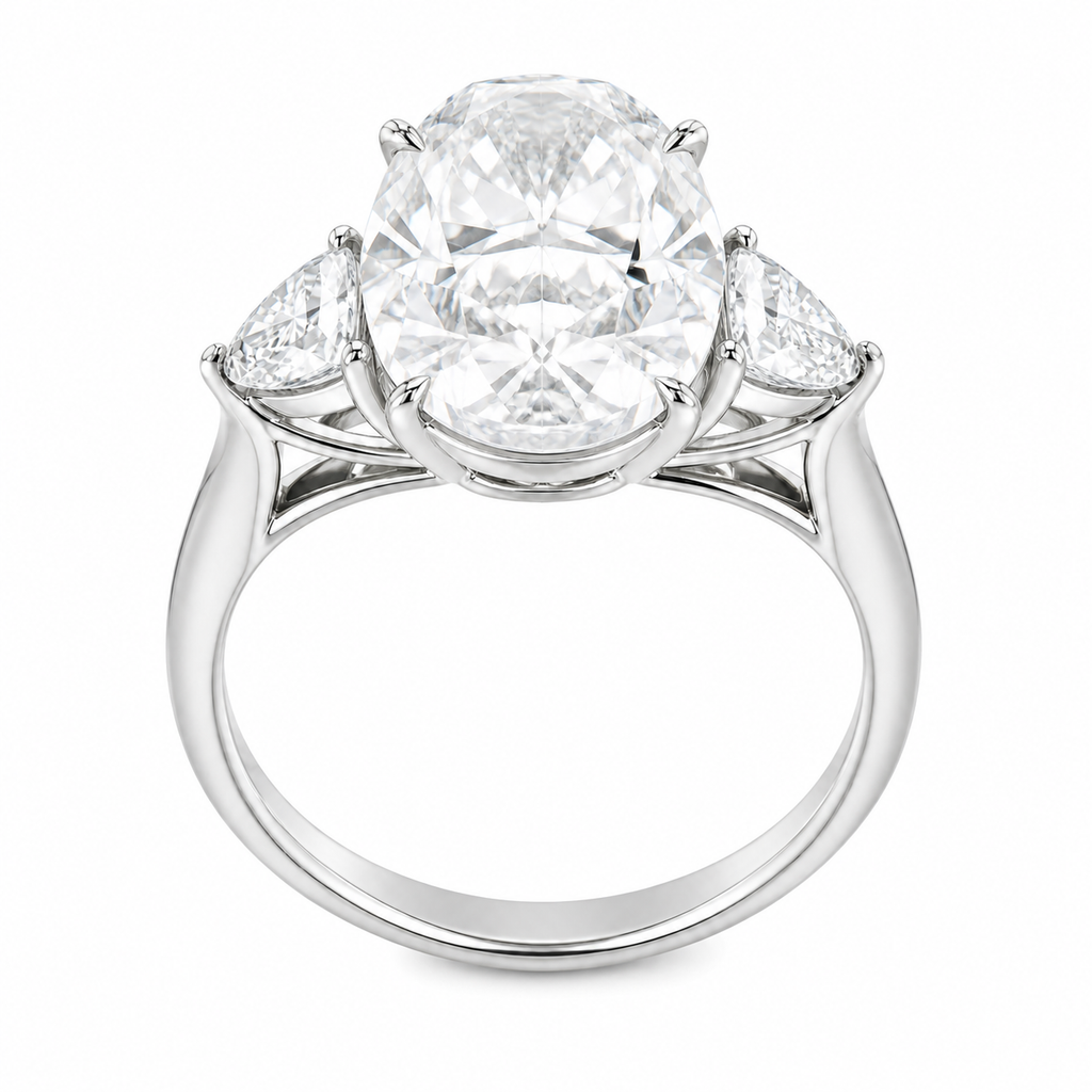 GIA Certified 3.38 Carat F VS2 Oval Brilliant Diamond White Gold Ring